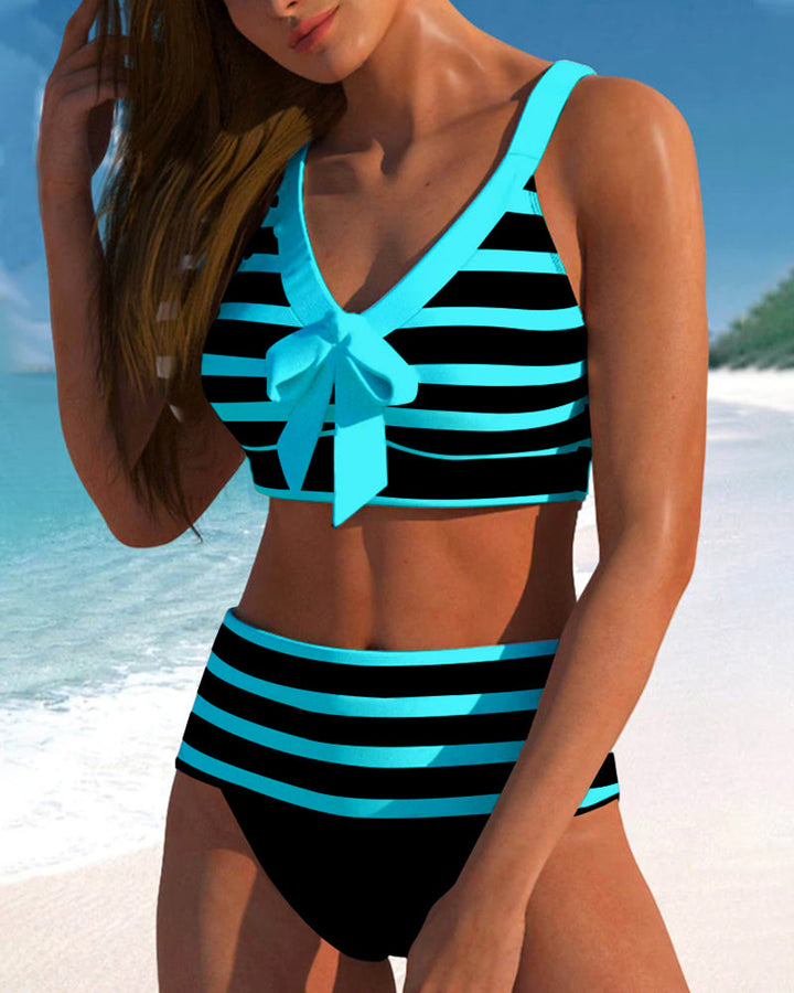 Laluna | Striped High-Waisted Bikini