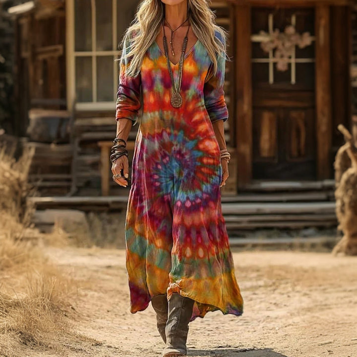 Delphine | Long Sleeve Casual Boho Dress