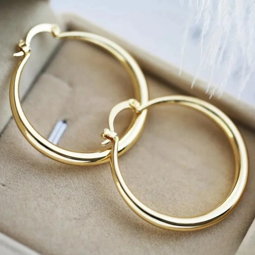 Marianne | Large Golden Hoop Earrings
