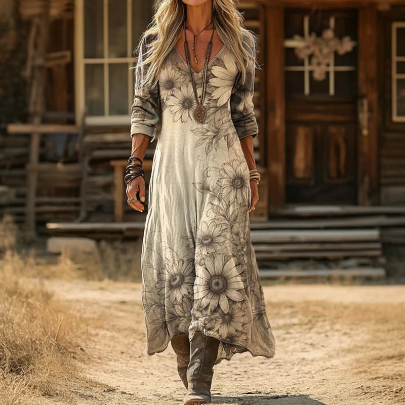 Gwyneth | Long Sleeve Casual Floral Dress