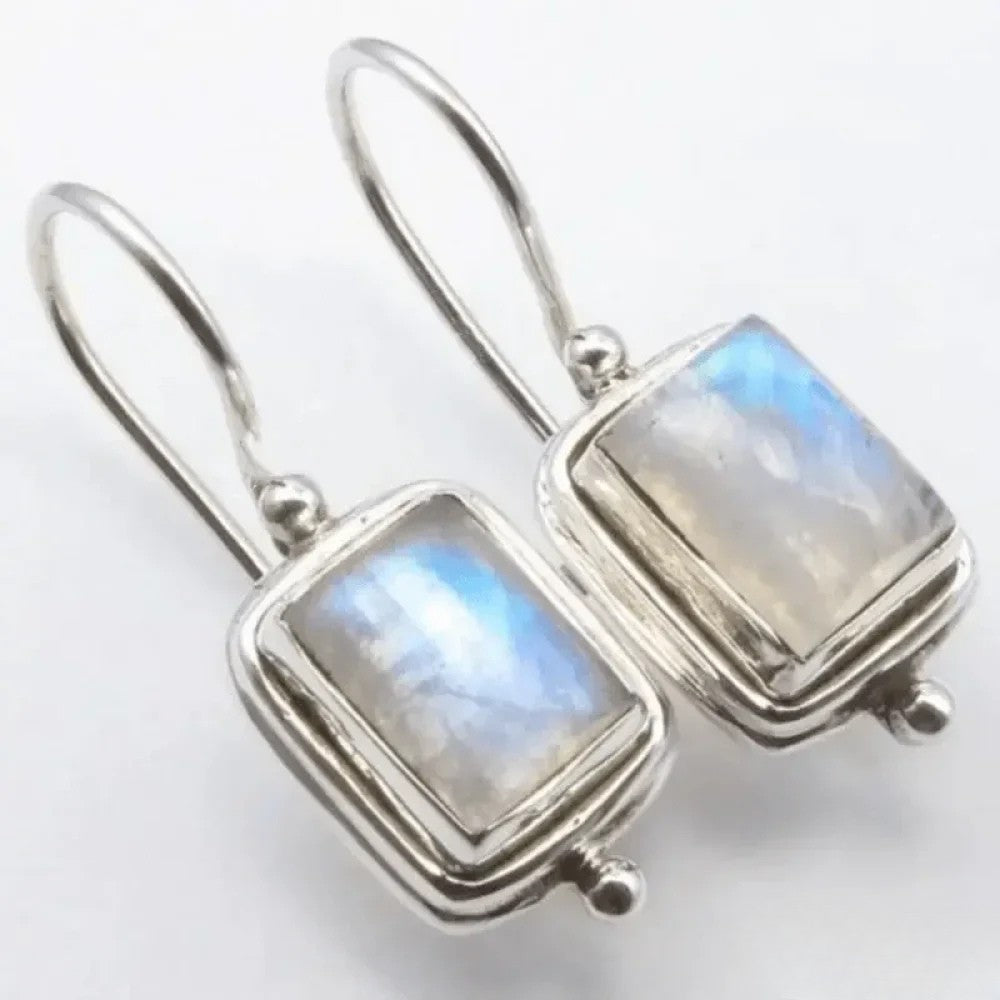 Beatrice | Retro Moonstone Square Earrings
