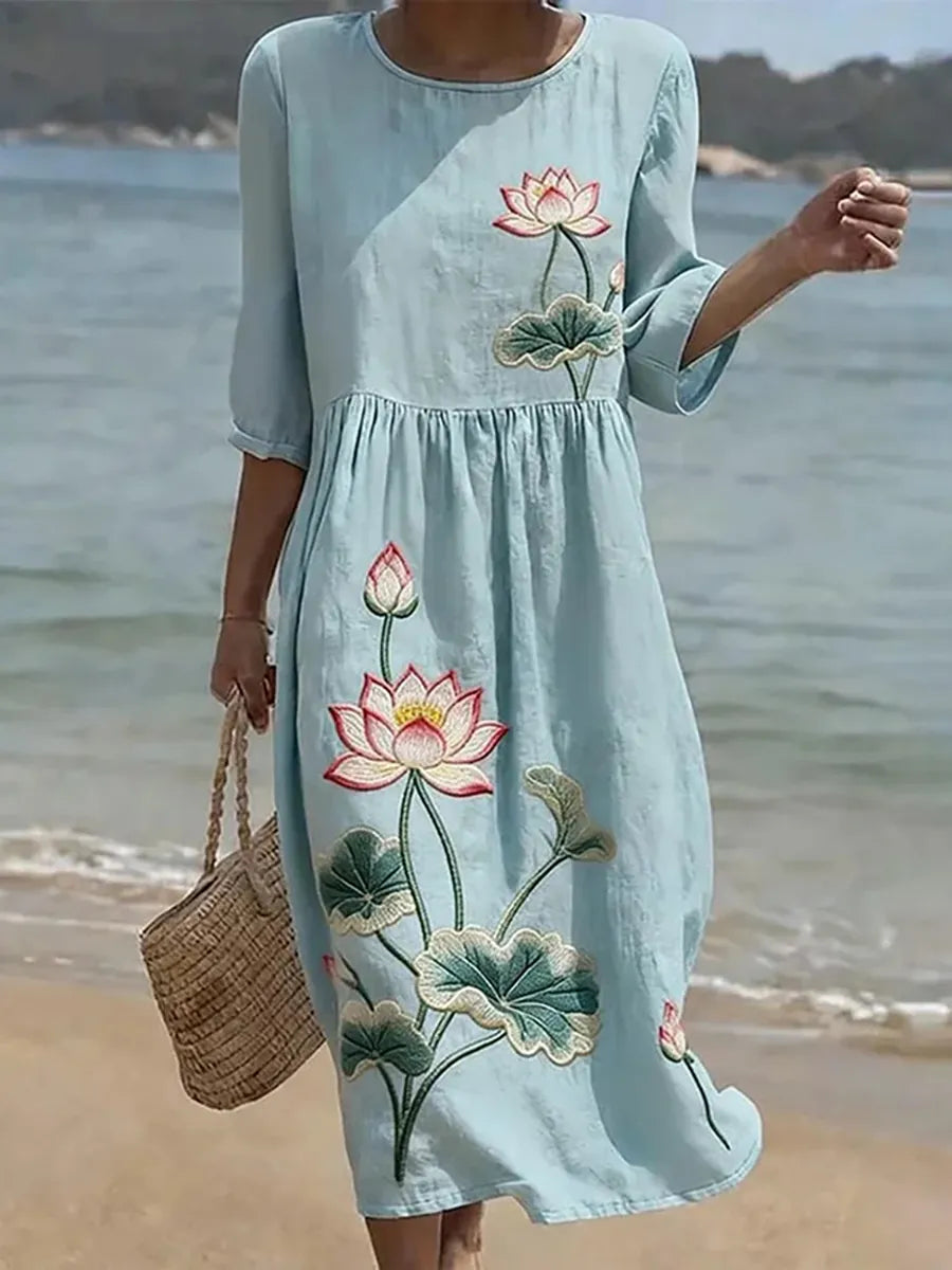 Delwyn | Midi Dress Lotus Flow