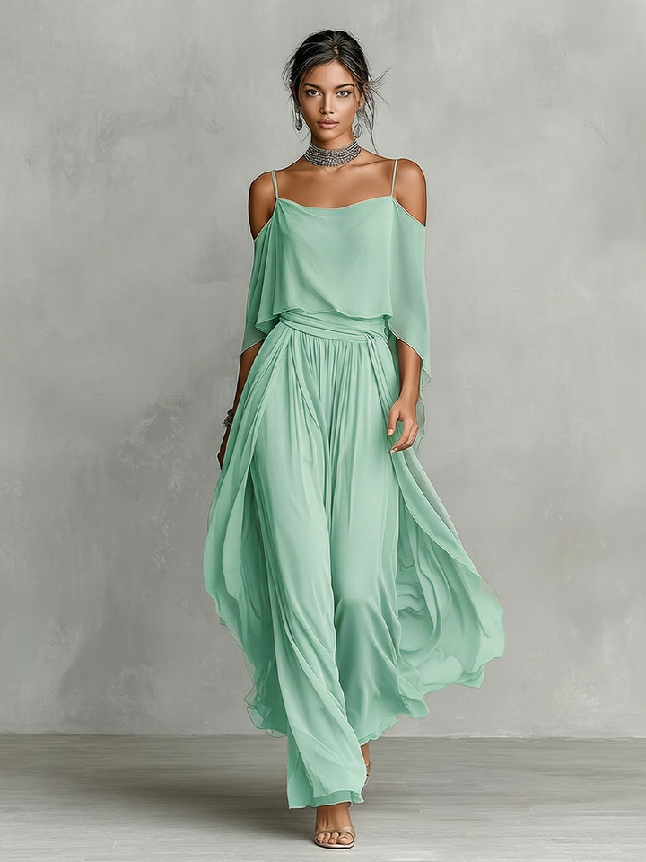 Beatrice | Grey Breathable Chiffon Set