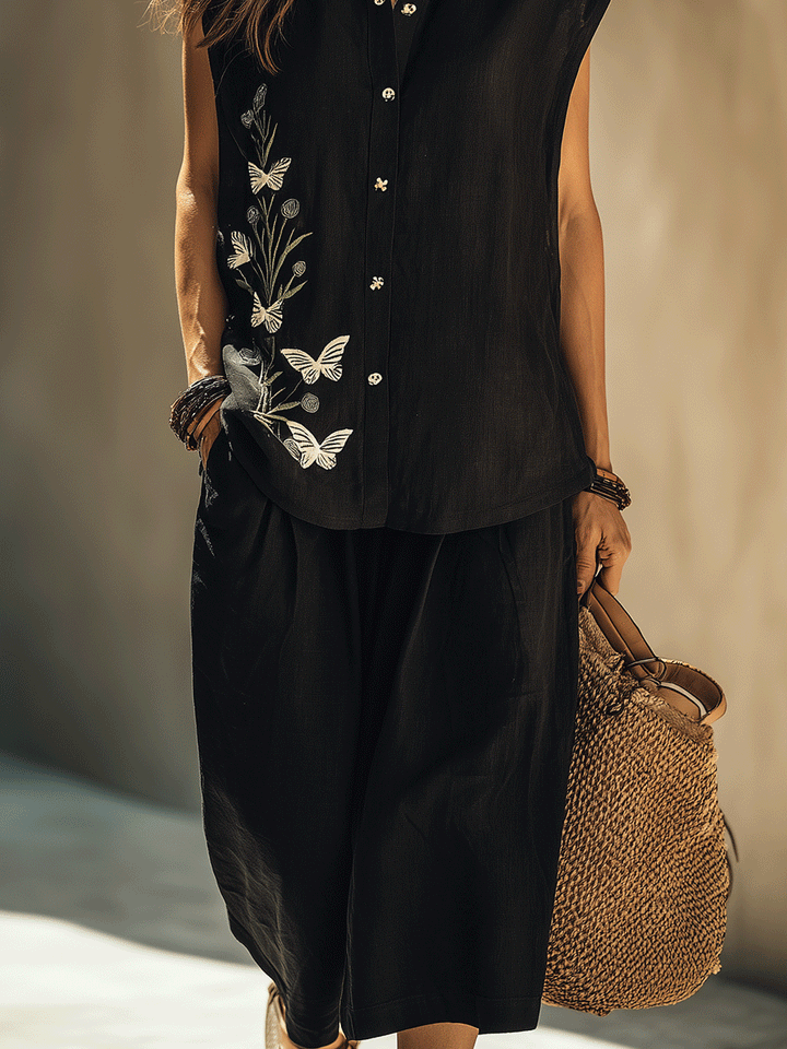 Edith | Embroidered Boho Short Set