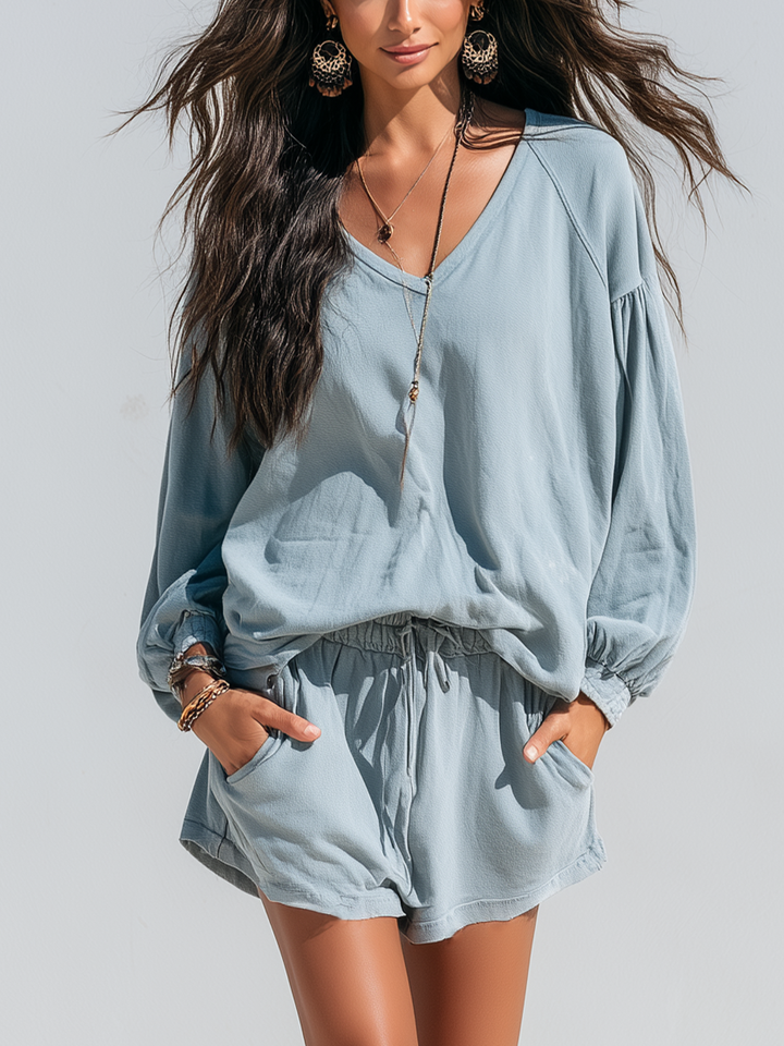 Mabel | Belted Boho Short Set