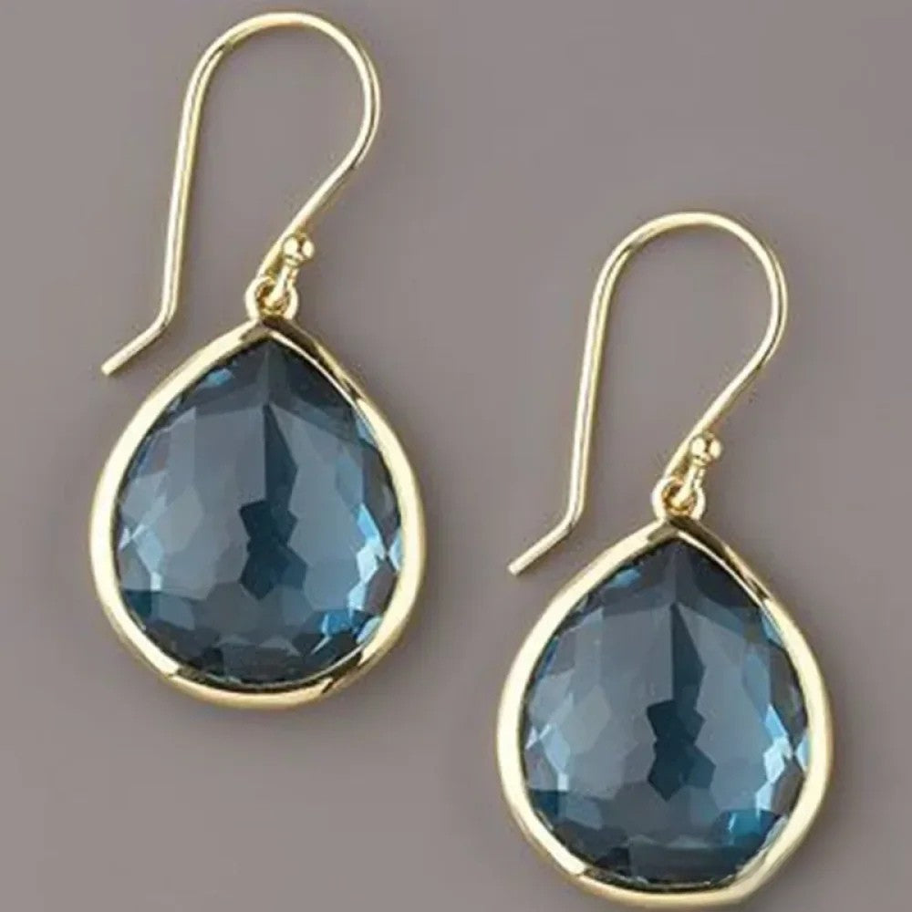 Gloria | Retro Blue Drop Earrings