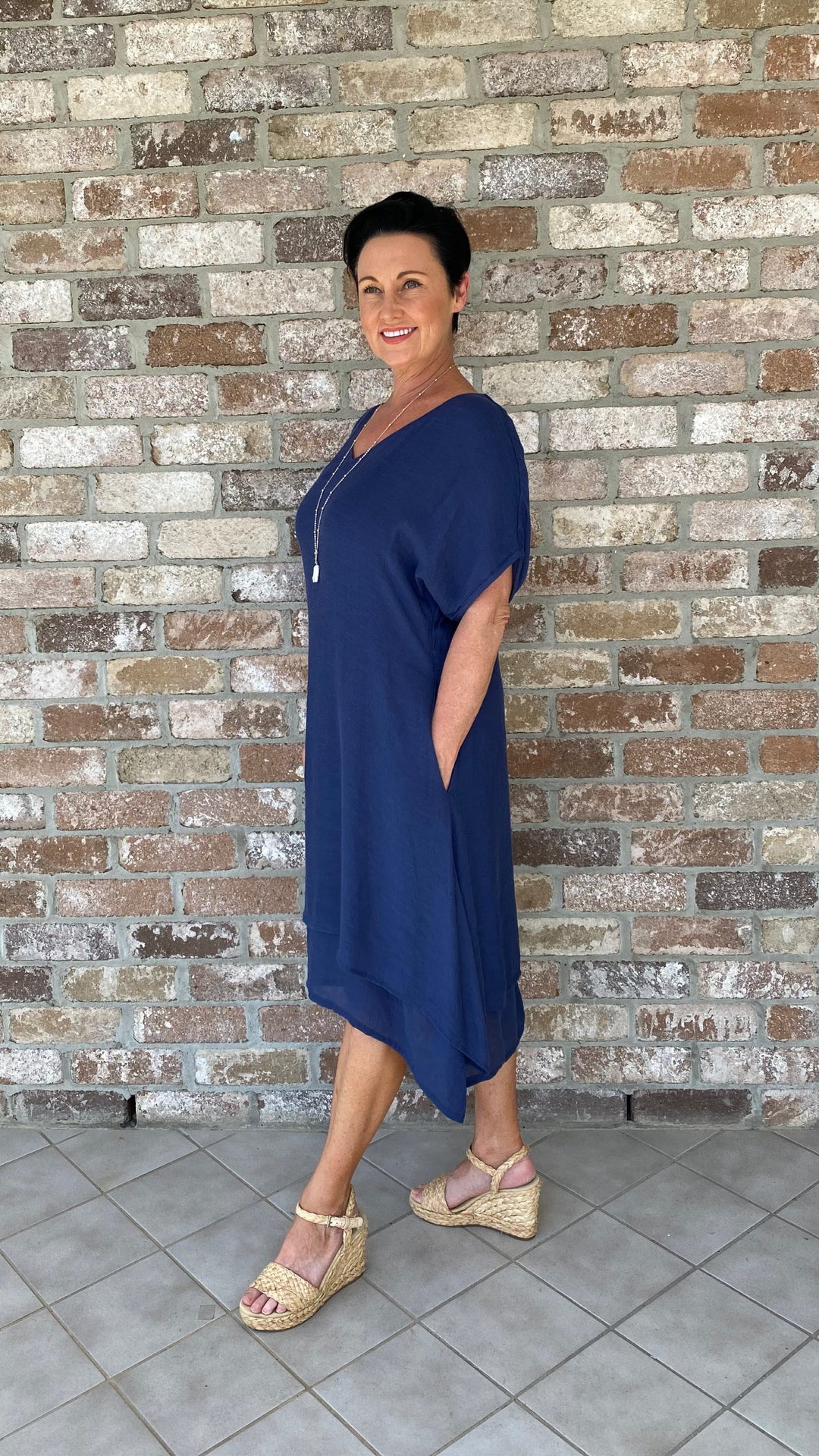 Violet | Chelsea Navy Midi Dress