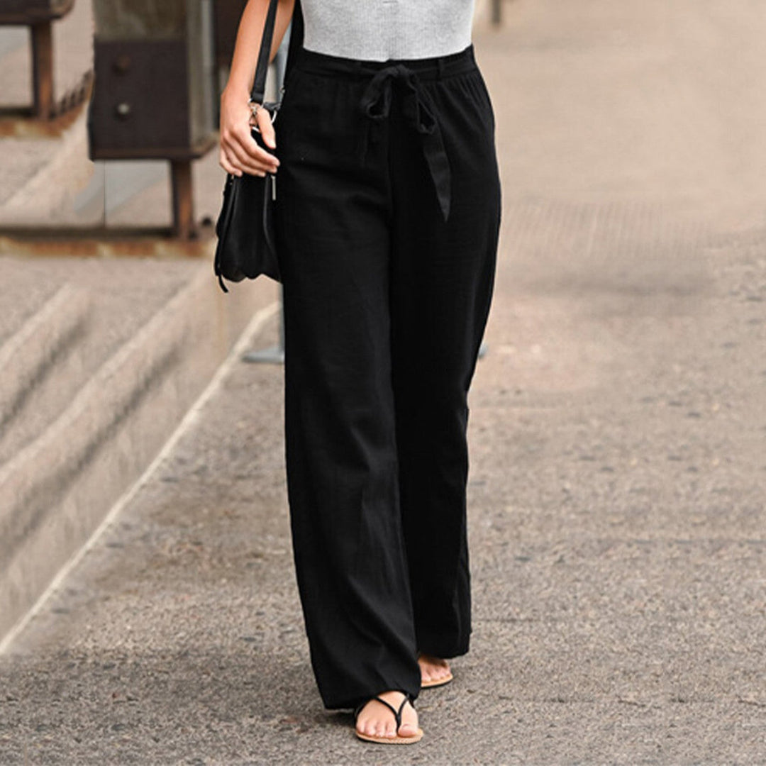 Jane | Wide Leg Pants Drawstring High