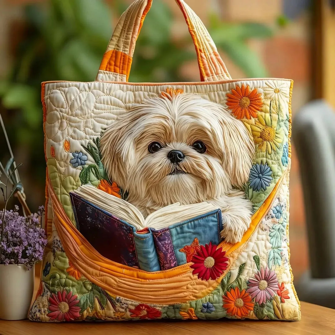 Hilda | Shih Tzu with Books and Flowers