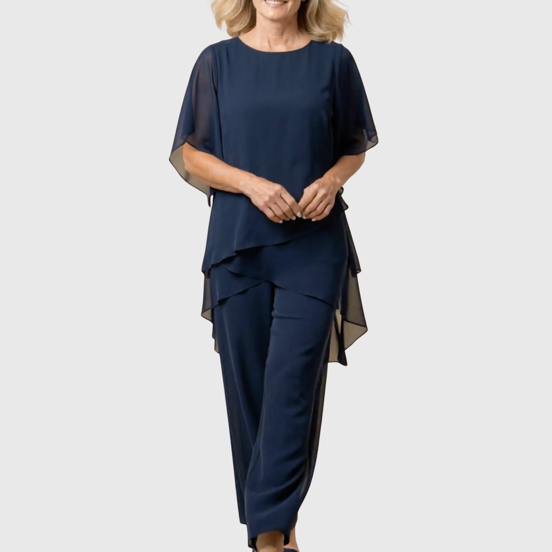 Linda | Suit with Draped Palazzo