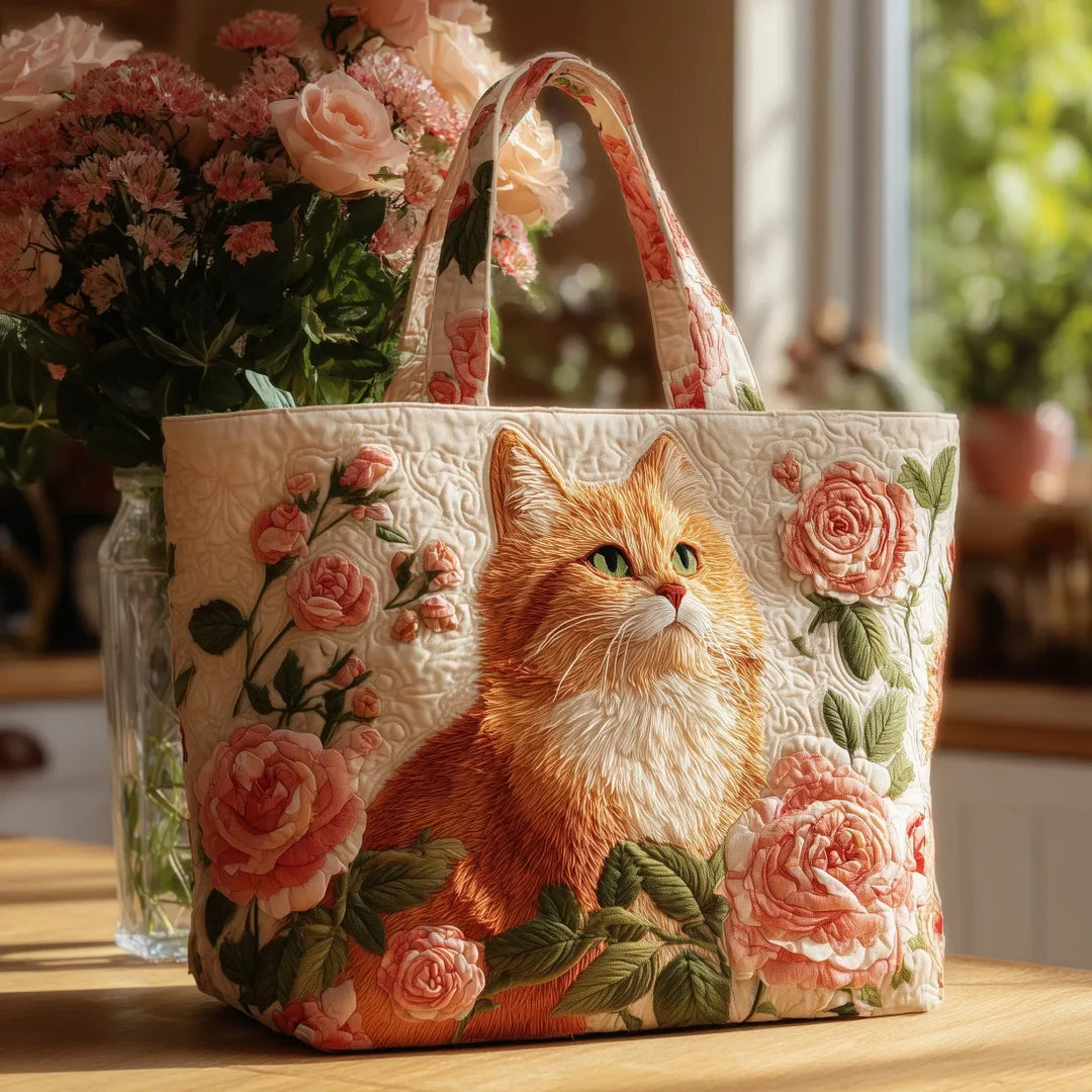 Winifred | Orange Cat with Roses