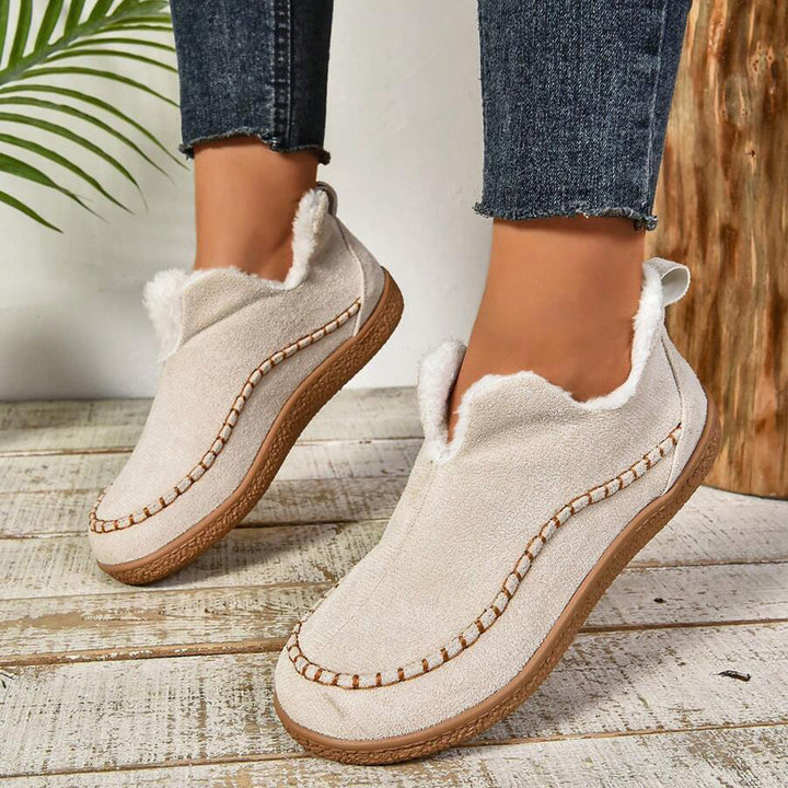 Sab | Warm Fur Lined Slip-On Ankle Boots with Anti-slip Thick Sole