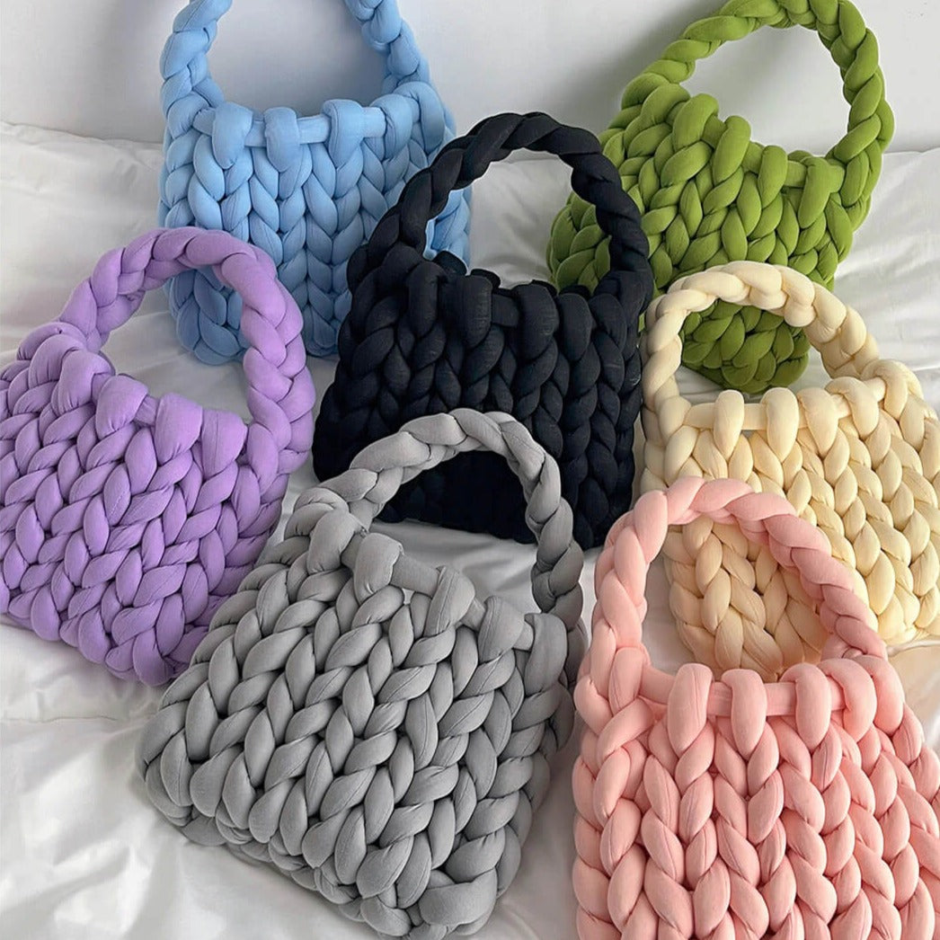 Harriet | Black Mini Chunky Knit Bag