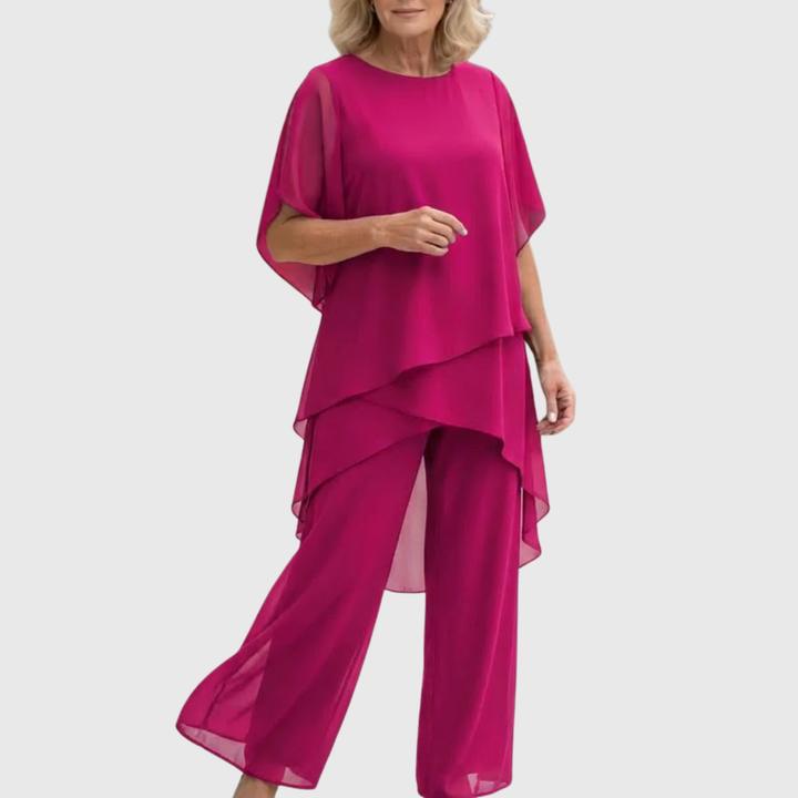 Linda | Suit with Draped Palazzo