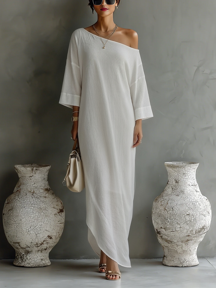 Clara | Ivory White Cotton-Linen Blend