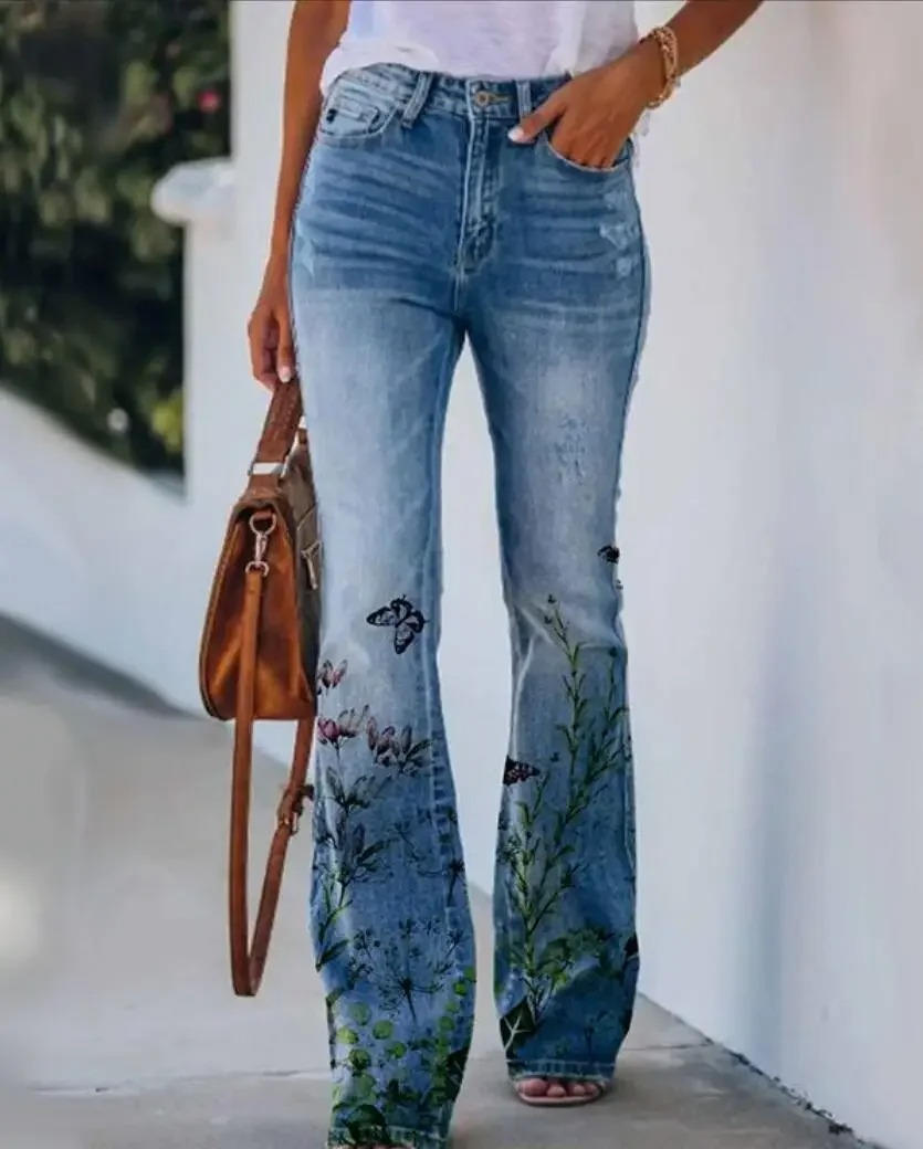 Meadow | Floral Print High Waist Flare