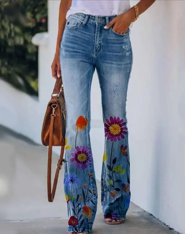 Meadow | Floral Print High Waist Flare