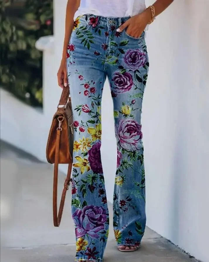 Meadow | Floral Print High Waist Flare