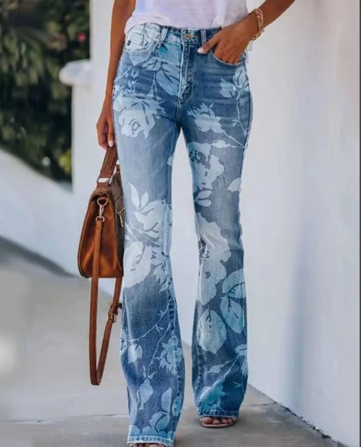 Meadow | Floral Print High Waist Flare