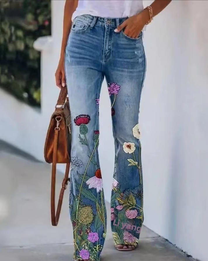 Meadow | Floral Print High Waist Flare