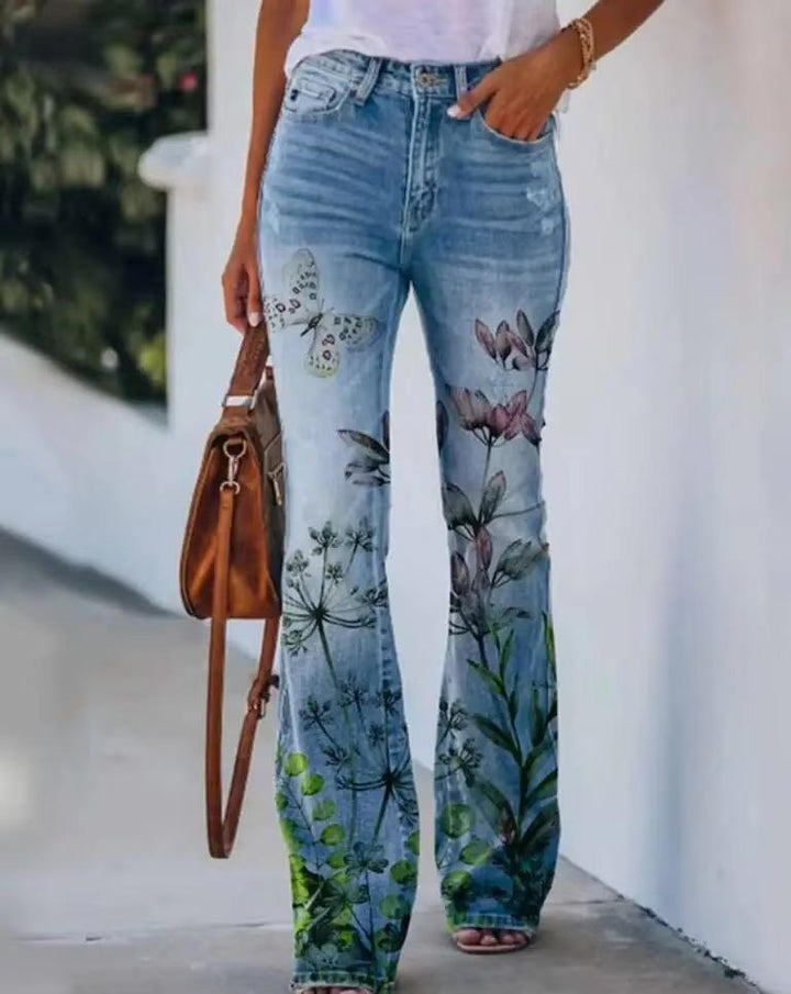 Meadow | Floral Print High Waist Flare