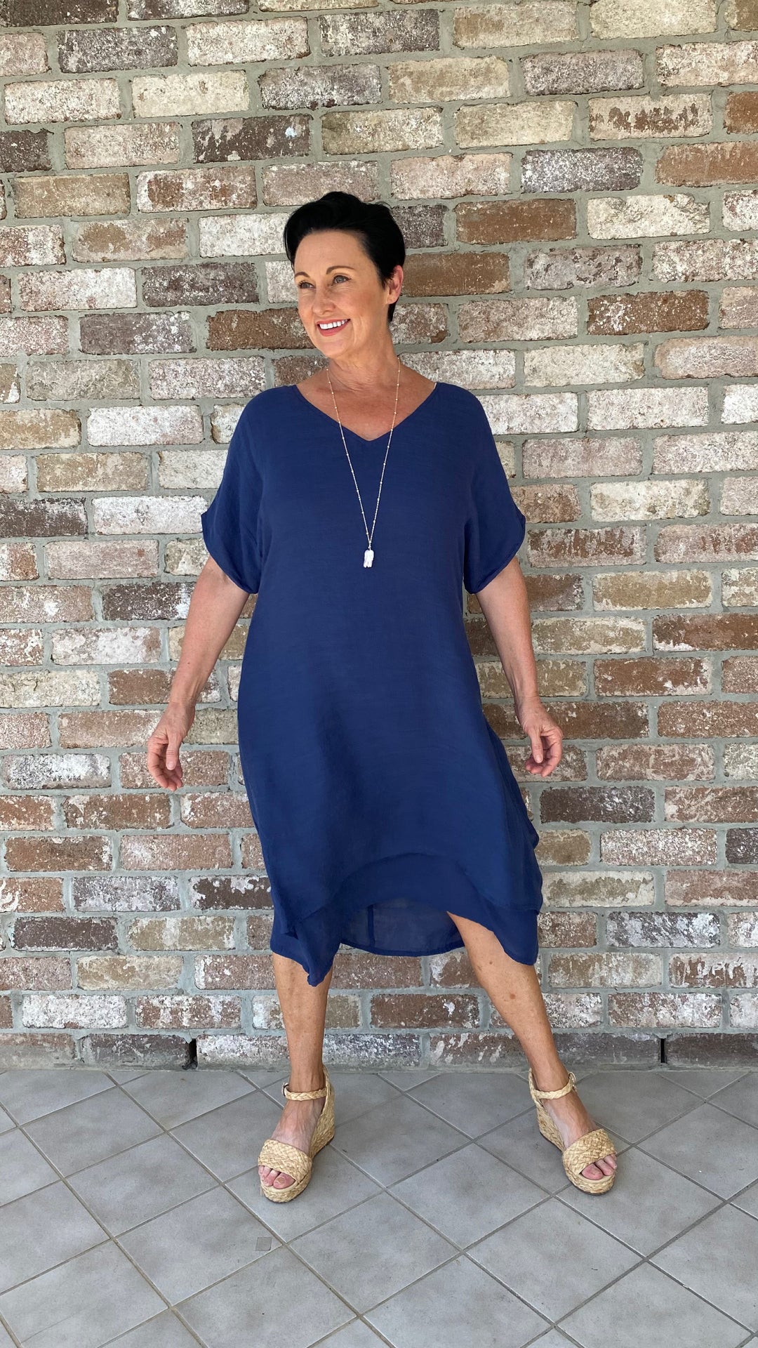 Violet | Chelsea Navy Midi Dress