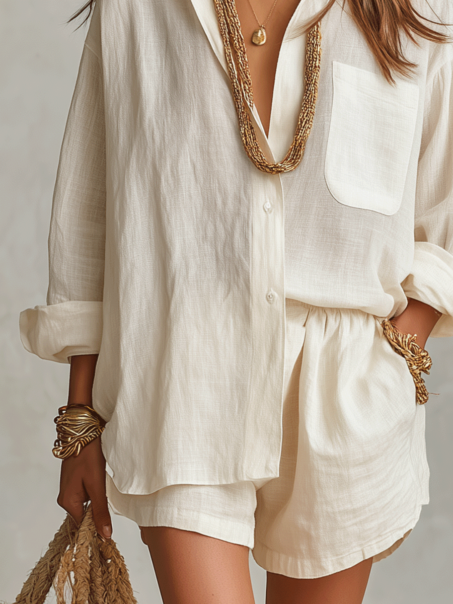 Cecily | Linen Boho Short Set