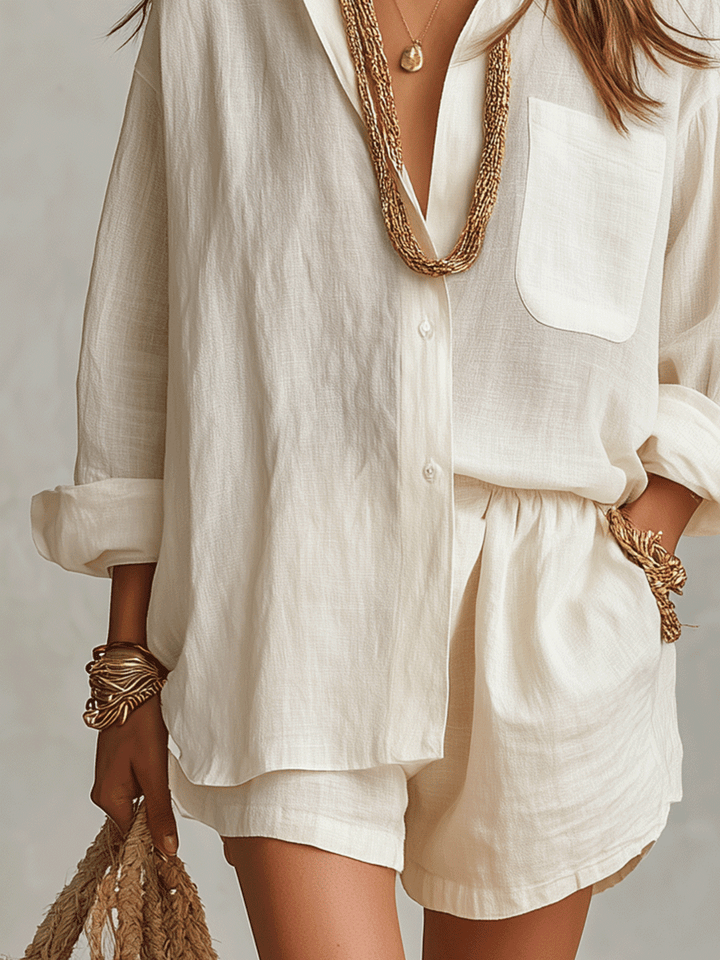Cecily | Linen Boho Short Set