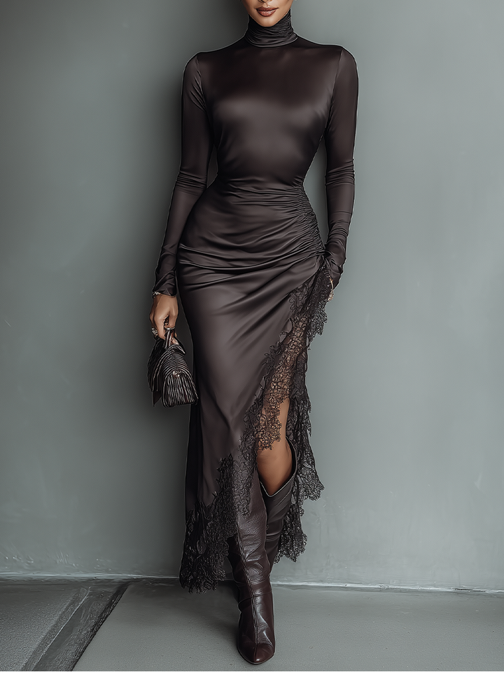Tammy | Dark Brown Satin Irregular