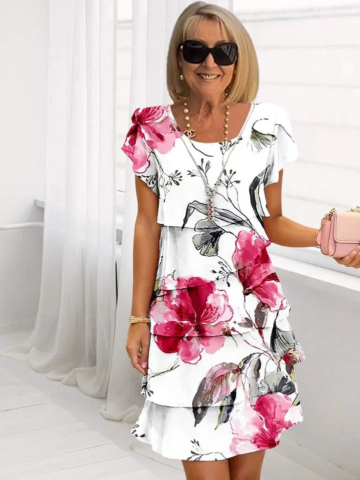 Antonia | Ruffled Floral Pleated Dress