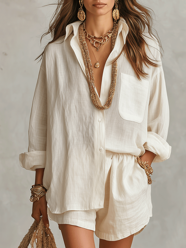 Cecily | Linen Boho Short Set