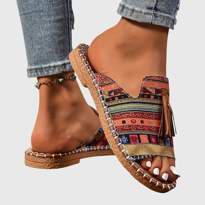 Natalie | Bohemian Sandals with Pom Poms