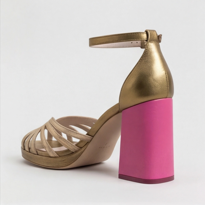 Noelle | Gold Block Heel