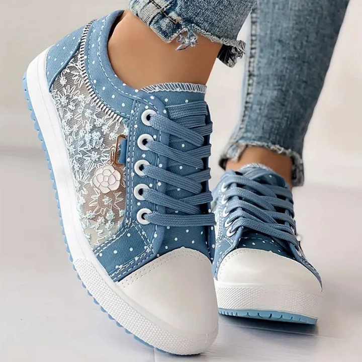 Cara | Elegant Women's Sneakers with Floral Details