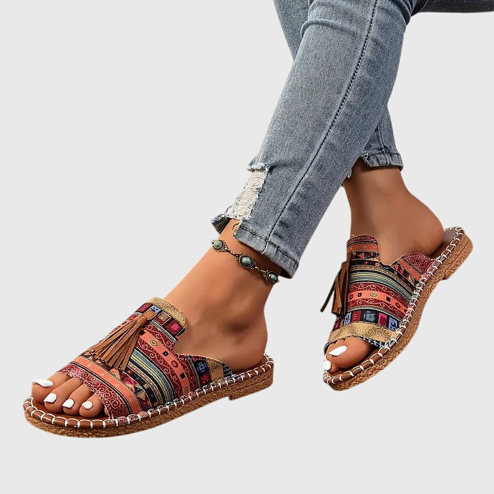 Natalie | Bohemian Sandals with Pom Poms