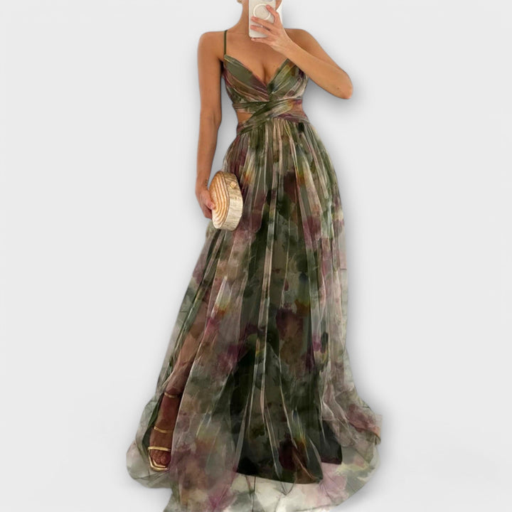 Annai | Elegant Mesh Maxi Dress