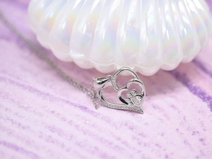 Aurielle | Heart and Paw Shaped Pendant Necklace