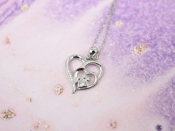 Aurielle | Heart and Paw Shaped Pendant Necklace
