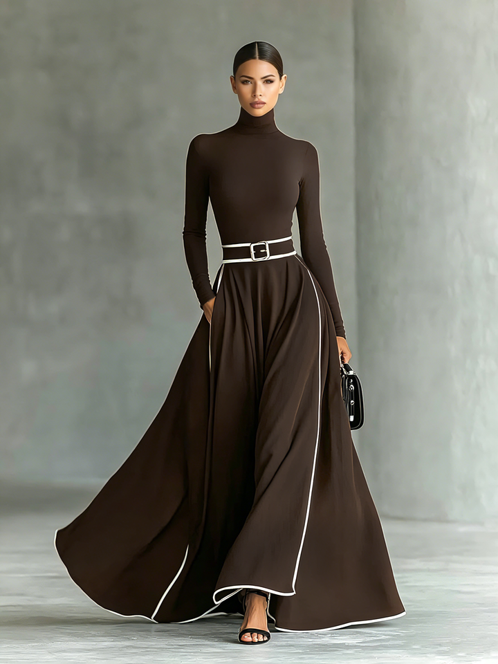 Mara | Black Stitching White Trim
