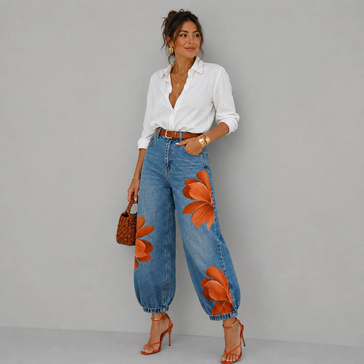 Jorgia | Floral Denim Jeans