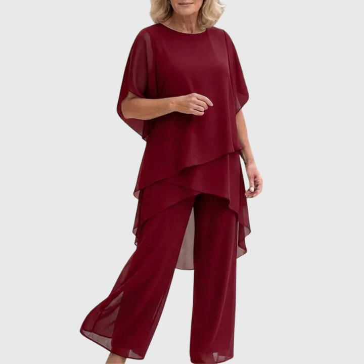 Linda | Suit with Draped Palazzo