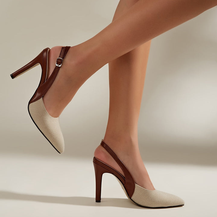 Amelie | Contrast Slingback Heels