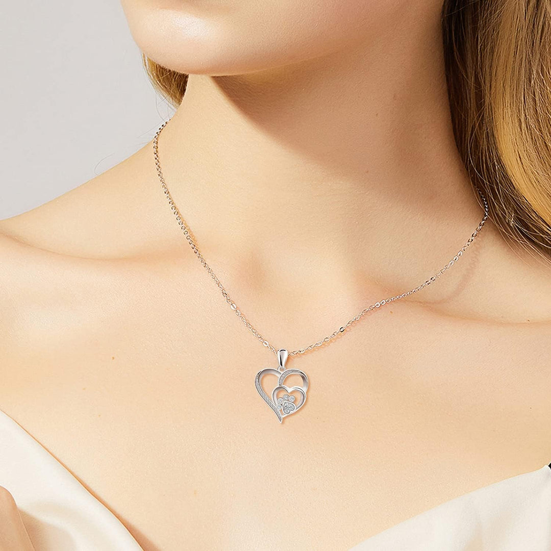 Aurielle | Heart and Paw Shaped Pendant Necklace