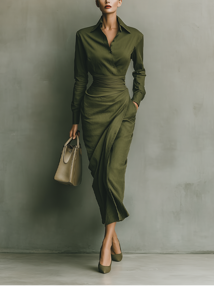 Scarlett | Army Green Cotton Blended