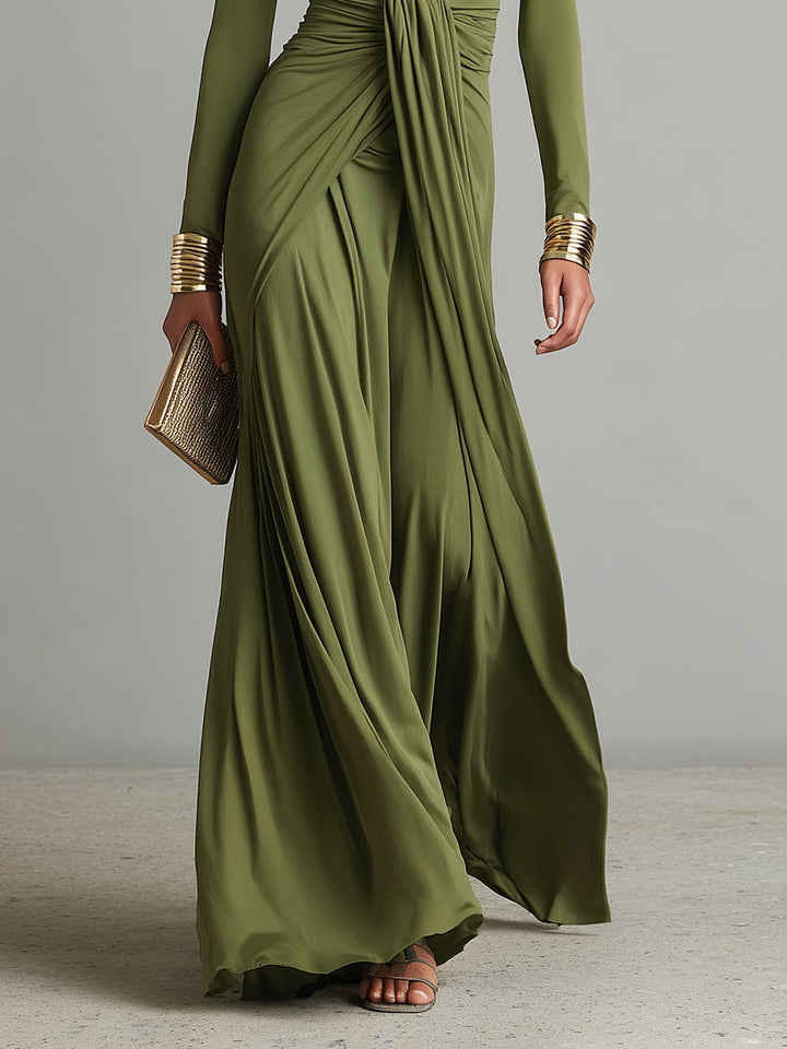 Georgia | Olive Silky Stretchy Dress