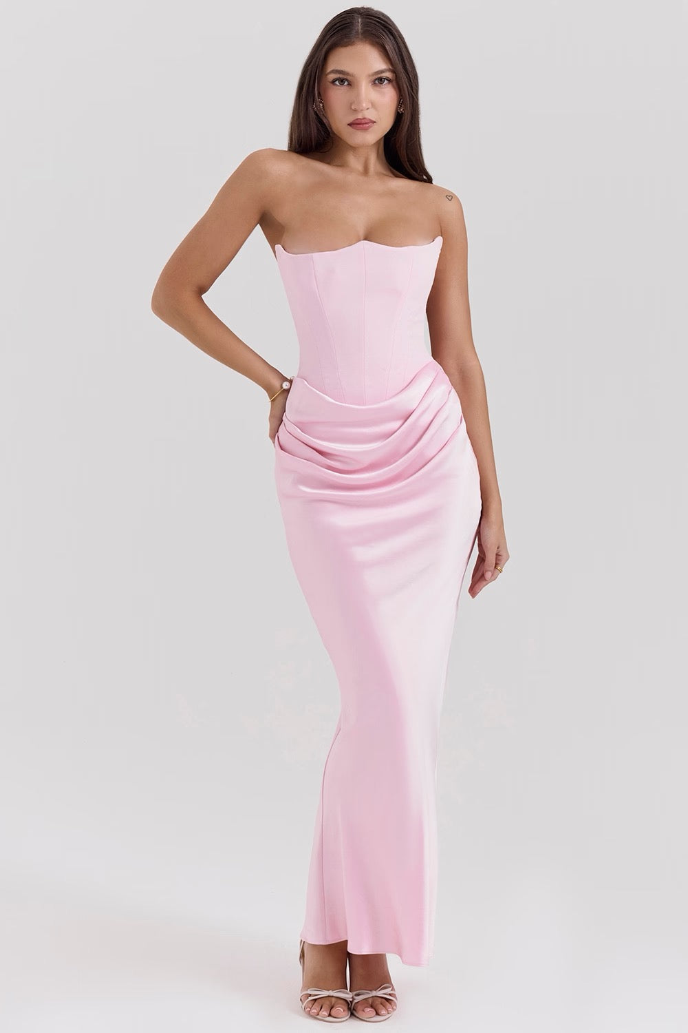 Camille | Women's Wedding Guest Lace Strapless Dress Evening