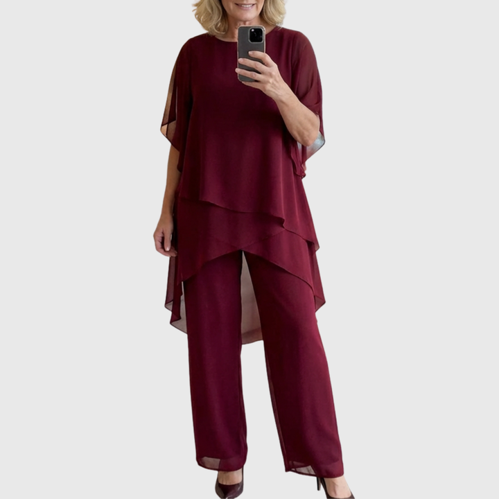 Linda | Suit with Draped Palazzo