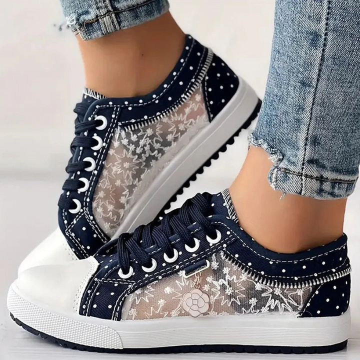 Cara | Elegant Women's Sneakers with Floral Details
