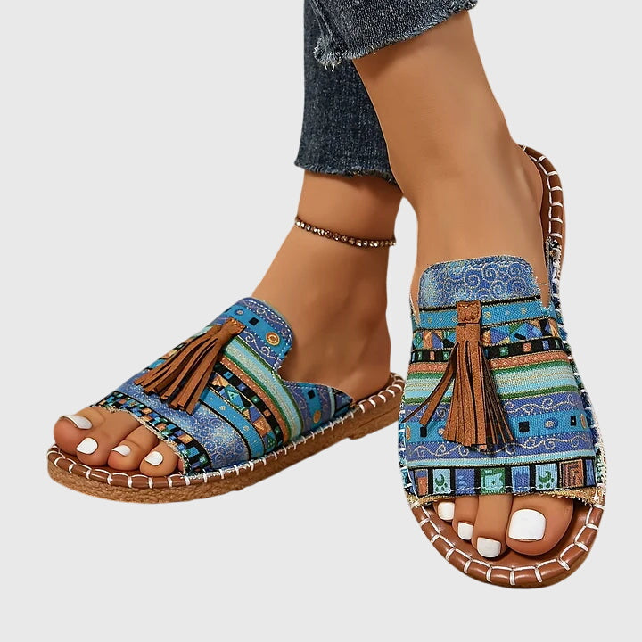 Natalie | Bohemian Sandals with Pom Poms