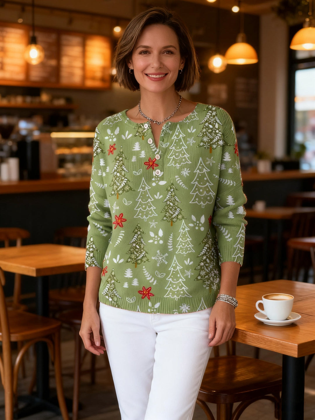 Raegan | Christmas Sweater with Buttons